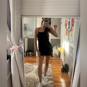 Princess Polly Reeva Black Shimmering Mini Dress